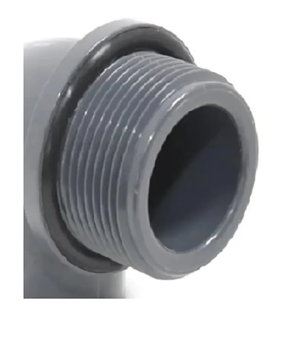Codo PVC de Ø40 mm con Rosca 30º M-H Color Gris