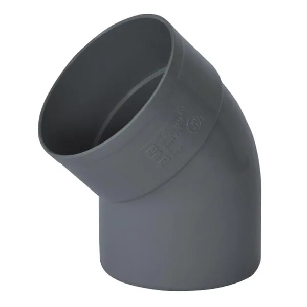 Codo PVC 110 mm 45º Gris M-H