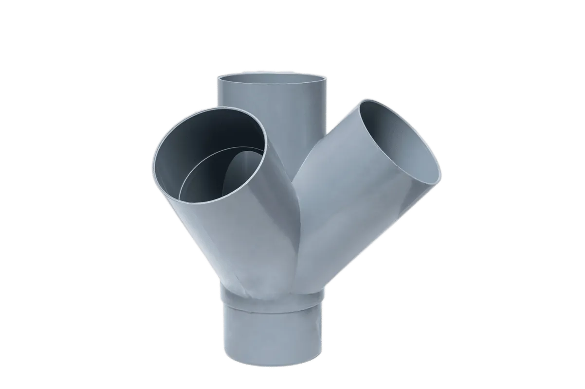 Injerto Doble PVC 110 mm 45º